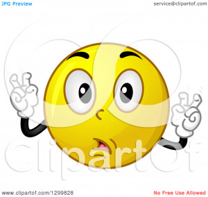 Clipart of a Cartoon Yellow Smiley Face Emoticon Doing Air Quotes ...