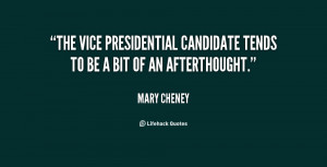 The vice presidential candidate tends to be a bit of an afterthought ...