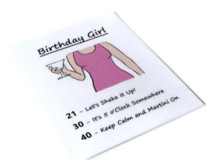 Happy 40th Birthday Martini Card. F unny 40th Birthday. Cocktails ...