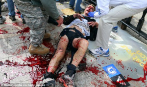 ... were detonated near the finish line of the 117th Boston Marathon