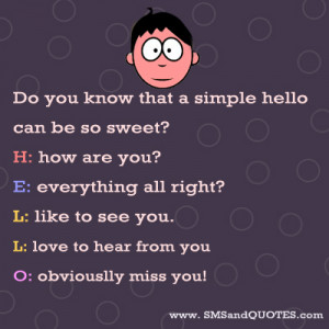 Do You Know That A Simple Hello