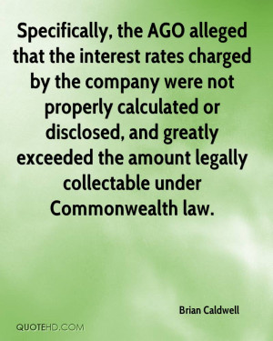 Specifically, the AGO alleged that the interest rates charged by the ...