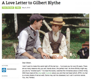 Gilbert Blythe lives on through Anne of Green Gables internet fandoms