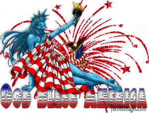 God bless america glitter fireworks graphic