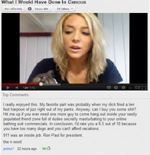 Youtube Comment Response To Jenna Marbles Going To Cancun, Mexico