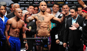 Photos: Floyd Mayweather, Miguel Cotto Tense Weigh-In