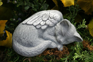 Cat Angel Statue Pet Memorial by PhenomeGNOME on Etsy, $37.99