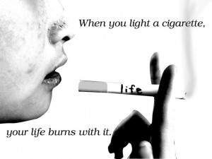 Stop smoking and live healthy.