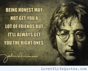 ... quote on being honest john lennon quote on life john lennon quote on