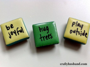 be joyful hug trees play outside mosaic tile by @craftyhusband, $4.00