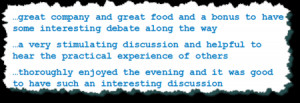 Guest feedback from discussion on Personalised Customer Service Dinner