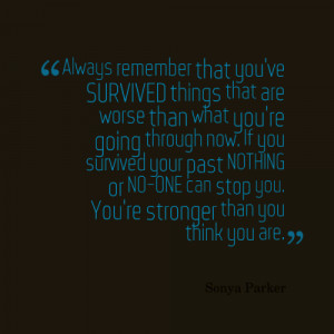 Always remember that you've survived things that are worse than what ...