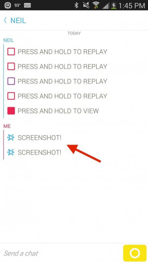 Snapchat android screenshot notification instagram quotes
