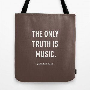colours, Jack Kerouac MUSIC Quote Tote Bag, beach bag, designer tote ...