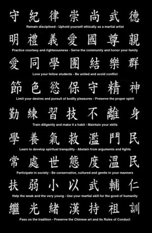 Wing Chun code of ethics.