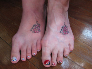 ... Mother Daughter Tattoos Ideas : Flower Mother Daughter Tattoo On Foot