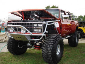 Big red! A hood popping big truck.