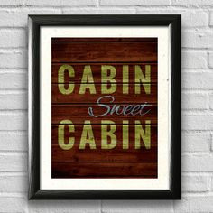 Cabin Decor, Cabin Art, Typography Poster, Rustic Wall Art, Rustic ...