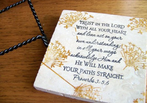 decorative tile with easel stand Biblical quote / by serenitylane