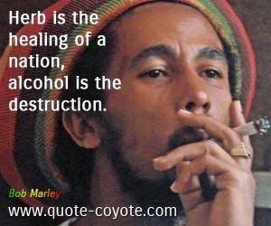Healing quotes - Herb is the healing of a nation, alcohol is the ...
