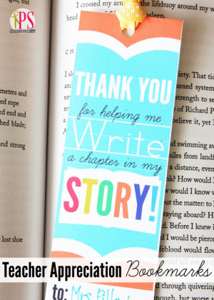 Teacher Appreciation Bookmark by Positively Splendid