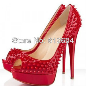 free shippng designer women s red bottom spikes outside toe