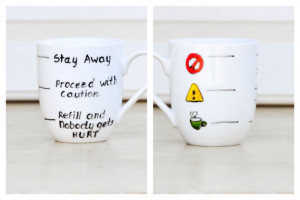 Funny Coffee Mug Quotes Fill line mug - warning coffee