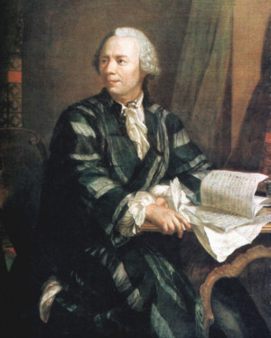 Retrato de Leonhard Euler, pintado por Johann Georg Brucker