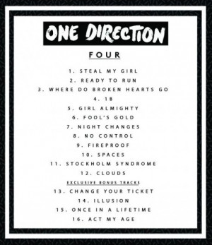 One Direction’s Four tracklist! Fools Gold, Clouds & a Whitney ...