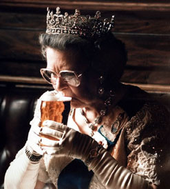Her Majesty seems not to be too bothered by the presence of a pint in ...