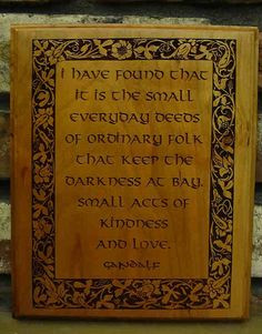 ... The Hobbit, Lord of the Rings Tolkien Quote, Laser Engraved Plaque $18