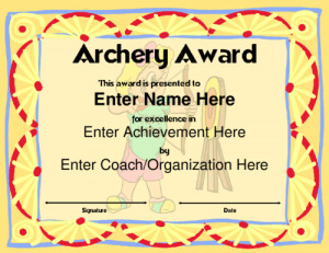 ... archery award kid s kamp archery award no quote archery sports