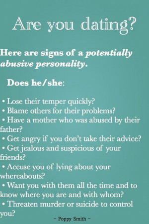 Tip signs of potentially abusive person... #Personal Leadership #Women