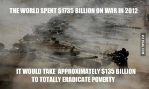 It would take 135 billion $ to eradicate poverty. Guess: How much did ...