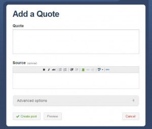 With Tumblr you have the ability to add quotes to your homepage.