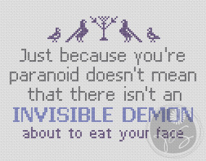 Embroidery: Harry Dresden quote - Invisible Demons