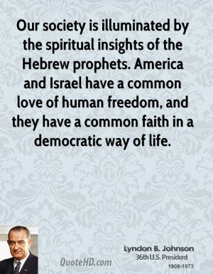 Our society is illuminated by the spiritual insights of the Hebrew ...