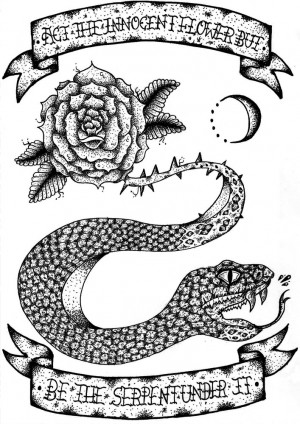 Image of 'Serpent under rose'