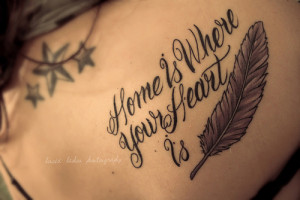 See more Star,feather and quote tattoo about home
