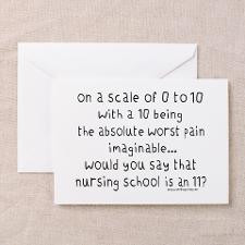 Nursing School Pain Scale II Greeting Card for