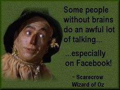 ... of talking .... especially on Facebook! ~ Scarecrow Wizard of Oz More
