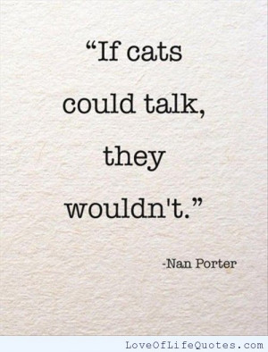Nan Porter quote on talking cats