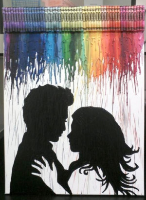 ... silhouette melted crayon art pieces by once upon a crayon on etsy