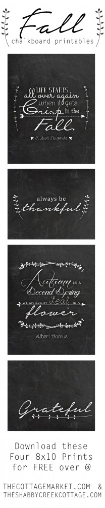 Autumn Chalkboard Printables