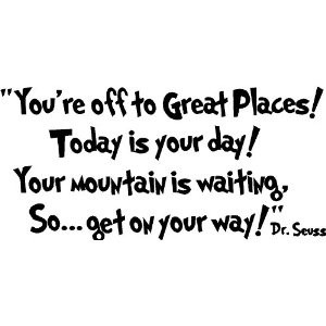 WALL DECAL QUOTE VINYL LETTERING DR SEUSS YOURE OFF TO GREAT PLACES ...