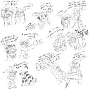 Yu-Gi-Oh Abridged Doodles 3 by jenasu