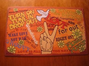 Details about WOODSTOCK PEACE SIGN Retro 70's Quotes Tin Sign Home ...