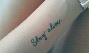 arm, hand, stay alive, tattoo