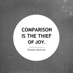 Comparison is the thief of joy.
