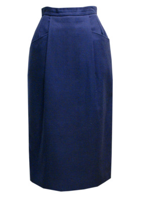 Women Navy Blue Straight Skirt